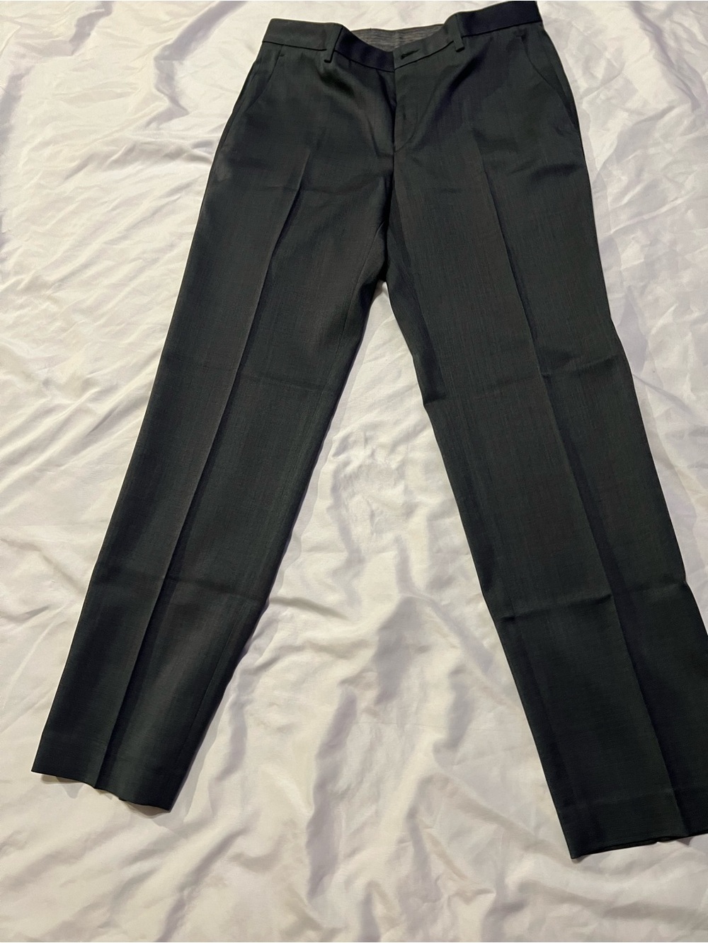 Chaps Black Men's Dress Pants - Straight Tailored Trousers